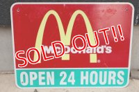 dp-190801-40 McDonald's / Road Side Sign "OPEN 24 HOURS"