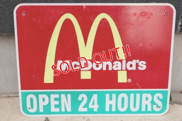 画像1: dp-190801-40 McDonald's / Road Side Sign "OPEN 24 HOURS"