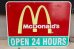 画像1: dp-190801-40 McDonald's / Road Side Sign "OPEN 24 HOURS" (1)