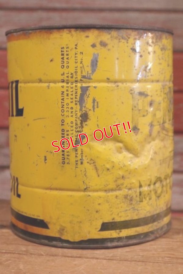 画像5: dp-190801-18 PENNZOIL / 1950's 4 U.S.Quarts Motor Oil Can
