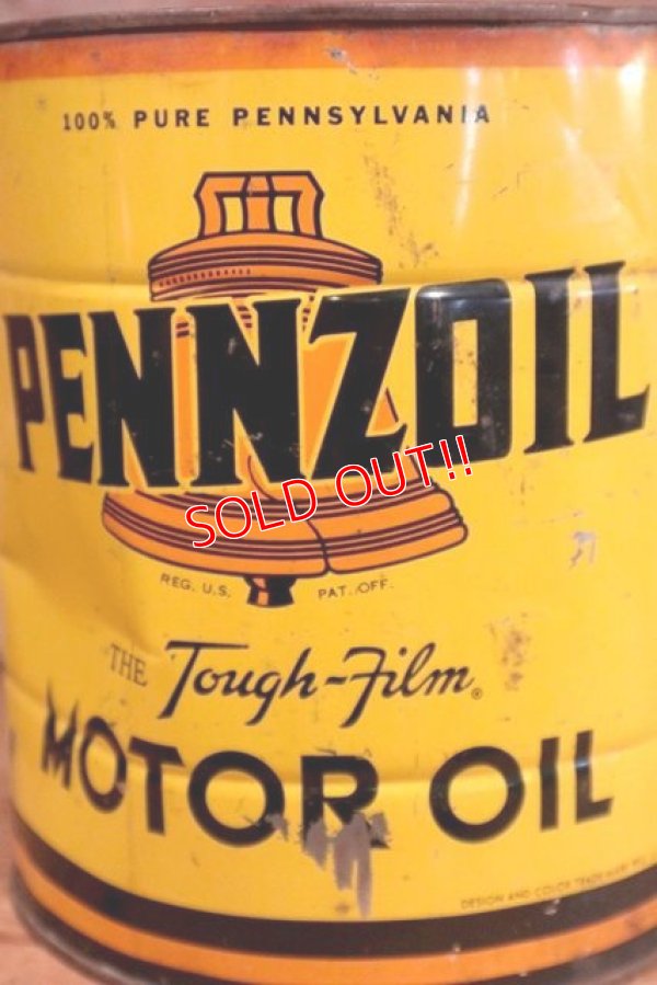 画像2: dp-190801-18 PENNZOIL / 1950's 4 U.S.Quarts Motor Oil Can