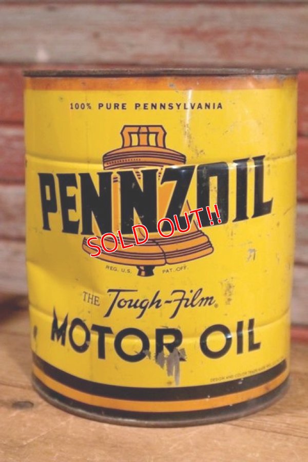 画像1: dp-190801-18 PENNZOIL / 1950's 4 U.S.Quarts Motor Oil Can