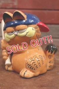 ct-190905-03 Garfield / Enesco 1980's Ceramic Coin Bank "Baseball" 