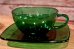 画像1: nfk-190801-12 Fire-King / 1950's Forest Green Charm Cup & Sauser (1)