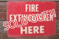dp-191001-10 FIRE EXTINGUISHER HERE / Vintage Plastic Sign