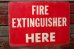 画像1: dp-191001-10 FIRE EXTINGUISHER HERE / Vintage Plastic Sign (1)