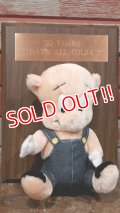 ct-190910-08 Porky Pig / 1980's-1990's Plush Doll & Wood Plate