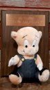 画像1: ct-190910-08 Porky Pig / 1980's-1990's Plush Doll & Wood Plate (1)