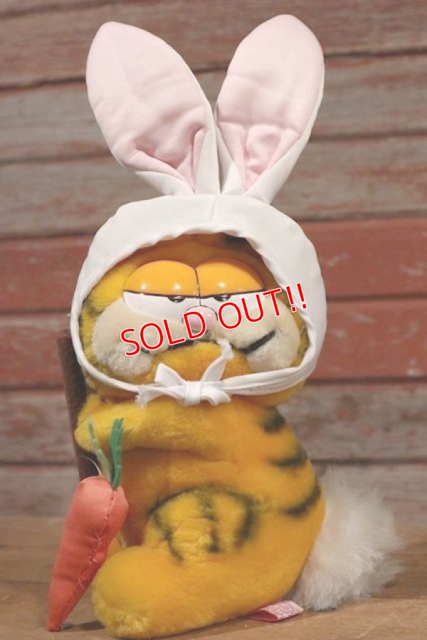 画像1: ct-191001-43 Garfield / DAKIN 1980's Plush Doll "Easter Bunny"