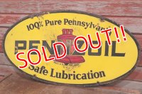 dp-191001-22 PENNZOIL / 1950's-1960's W-side Metal Sign