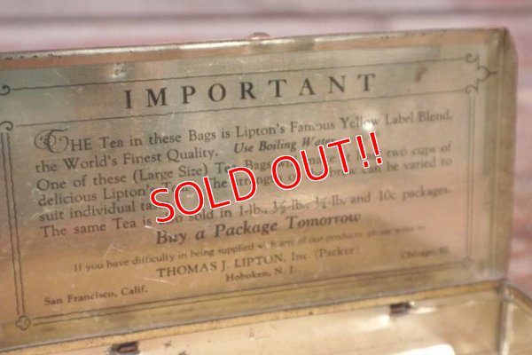 画像6: dp-191110-09 LIPTON'S / 1940's TEA BAGS Tin Can