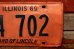 画像3: dp-191101-41 1960's License Plate "ILLINOIS" (3)