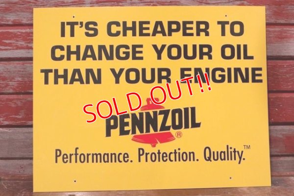 画像1: dp-191101-32 Pennzoil / 1990's Plastic Sign