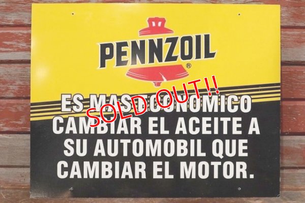 画像1: dp-191101-31 Pennzoil / 1990's W-side Plastic Sign