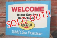dp-191101-30 Pennzoil / 1990's W-side Plastic Sign "WELCOME"