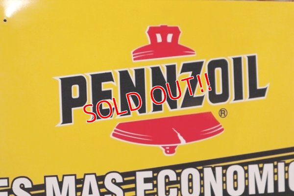 画像2: dp-191101-31 Pennzoil / 1990's W-side Plastic Sign