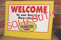 dp-191101-28 Pennzoil / 1990's W-side Plastic Sign "WELCOME"