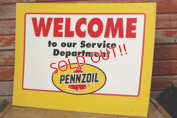 画像1: dp-191101-28 Pennzoil / 1990's W-side Plastic Sign "WELCOME"