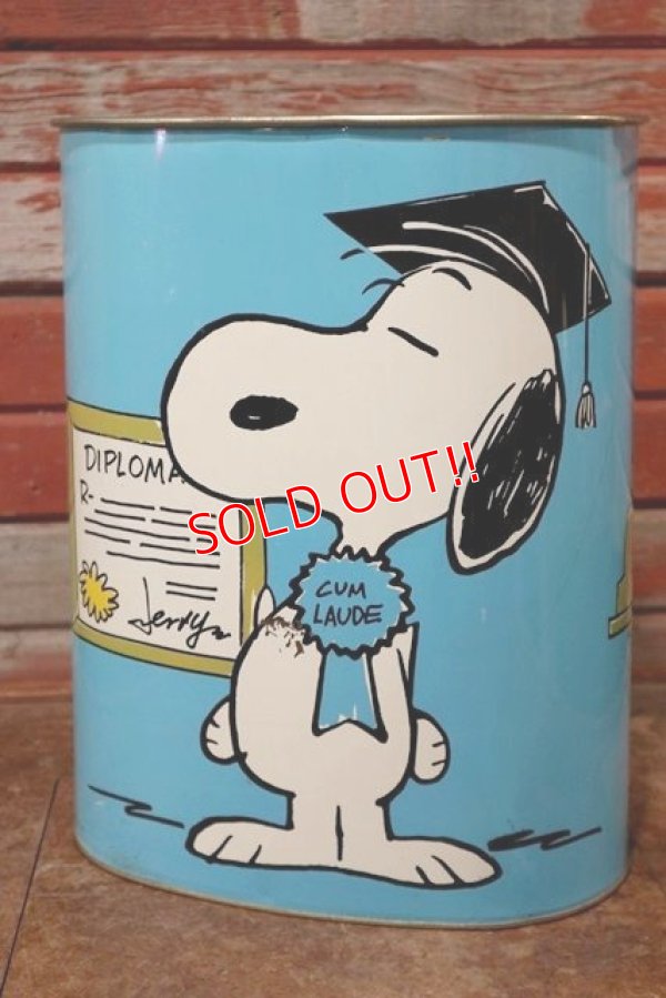 画像1: ct-191201-14 Snoopy & Charlie Brown / CHEINCO 1970's Trash Box