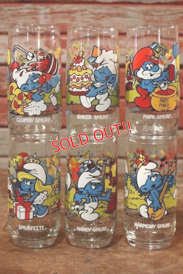 画像1: gs-191201-01 Smurfs / Hardee's 1983 Promotion Glass Complete Set