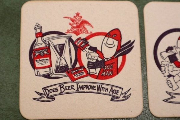 画像2: ct-200101-28 【PRICE DOWN!!】Budweiser / BUD MAN 1970's-1980's Coaster Set