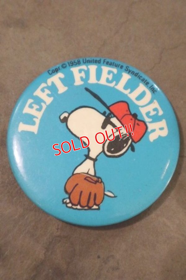 画像1: ct-200201-40 Snoopy / 1970's Pinback "LEFT FIELDER"