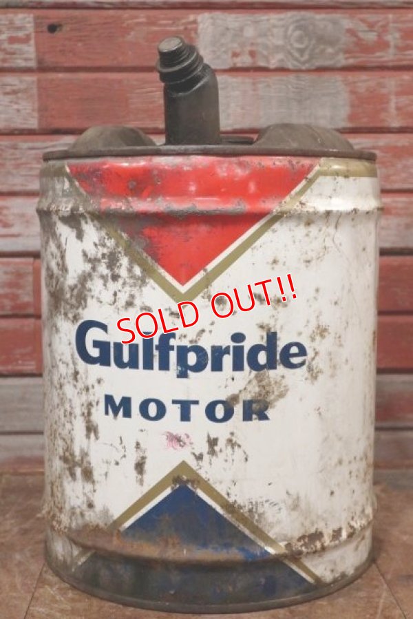 画像1: dp-200201-25 Gulfpride / 1960's 5 Gallons Motor Oil Can