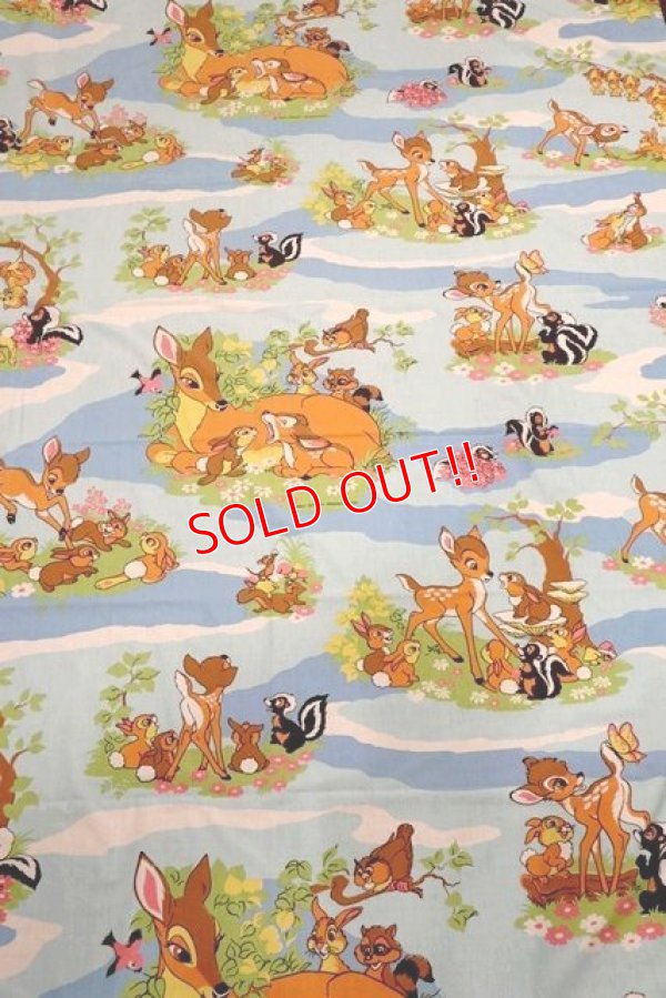 画像1: ct-200201-74 Bambi / 1970's Flat Sheet (Twin)