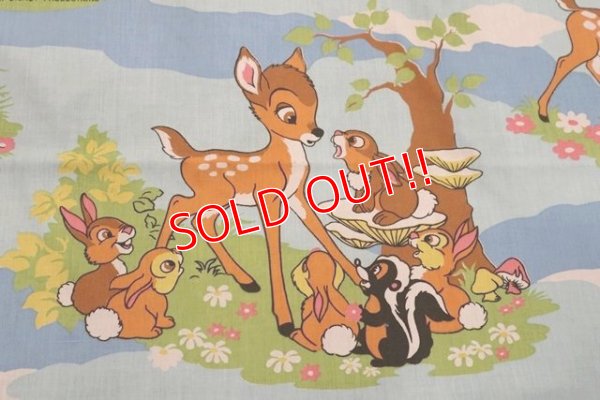 画像2: ct-200201-74 Bambi / 1970's Flat Sheet (Twin)