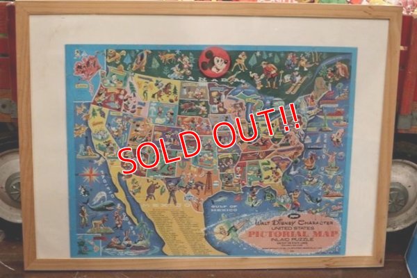 画像9: ct-200101-53 Walt Disney's / 1960's Pictorial Map Puzzle