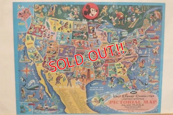 画像1: ct-200101-53 Walt Disney's / 1960's Pictorial Map Puzzle