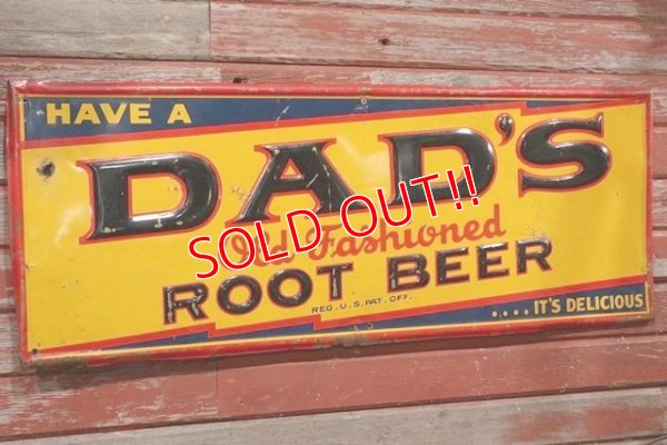 画像1: dp-190605-04 DAD'S ROOT BEER / 1950's Metal Sign