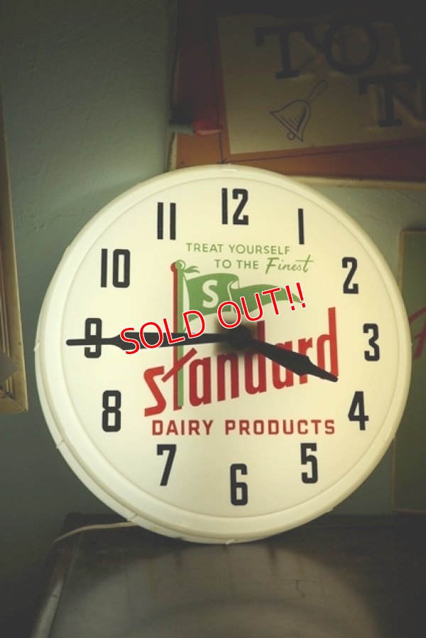 画像1: dp-200301-05 STANDARD Dairy Products / Vintage Light-Up Sign Clock
