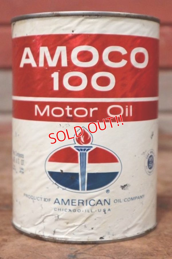 画像1: dp-200403-20 AMOCO / Amoco 100 1QT Motor Oil Can