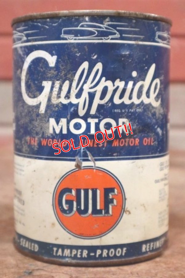 画像1: dp-200403-16 GULF / 1940's-1950's Gulfpride 1QT Motor Oil Can