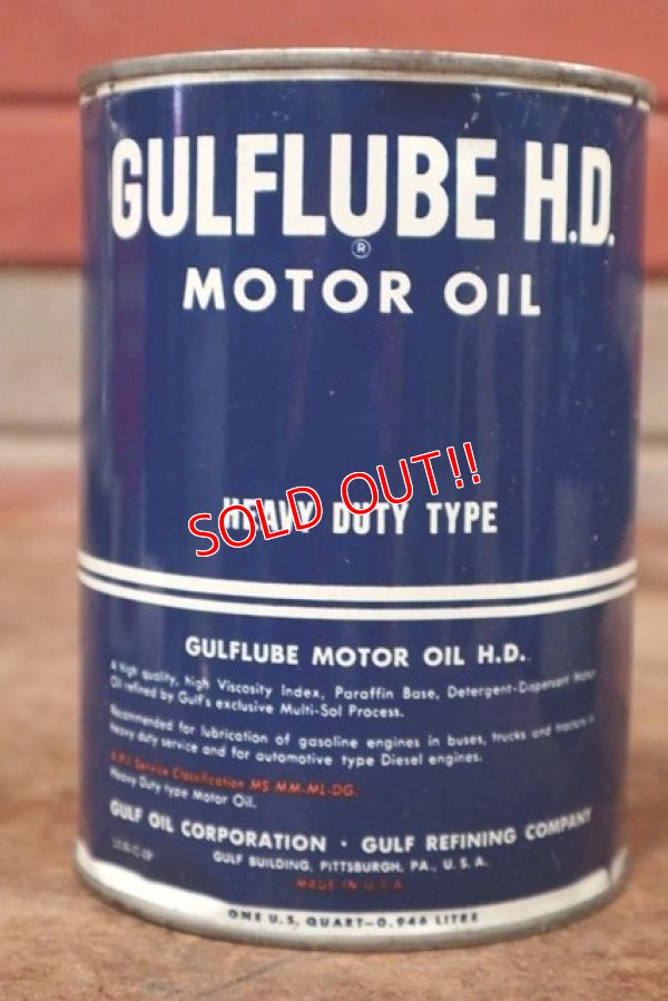 画像3: dp-200403-17 GULF / 1940's-1950's GULFLUBE H.D. 1QT Motor Oil Can