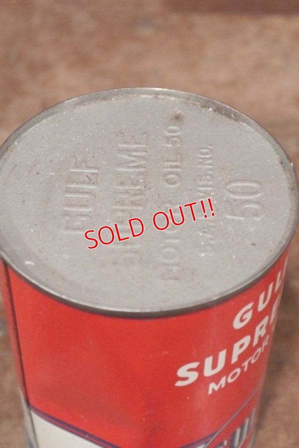 画像6: dp-200403-18 GULF / 1960's GULF SUPREME 1QT Motor Oil Can