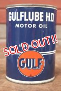 dp-200403-17 GULF / 1940's-1950's GULFLUBE H.D. 1QT Motor Oil Can