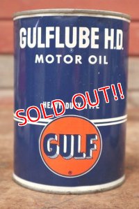 dp-200403-17 GULF / 1940's-1950's GULFLUBE H.D. 1QT Motor Oil Can