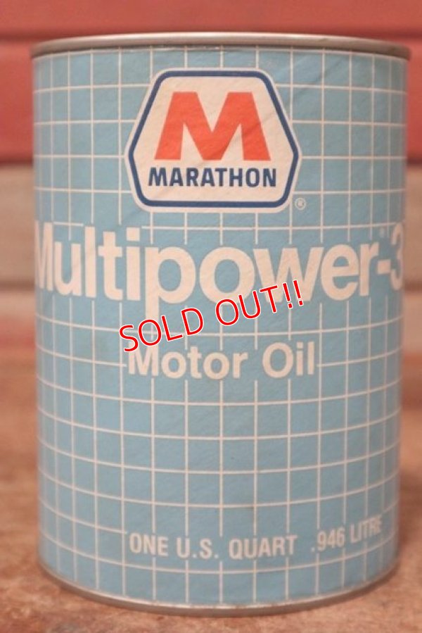 画像1: dp-200415-14 MARATHON / Multipower-3 1QT Motor Oil Can 