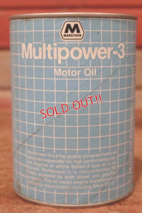 画像2: dp-200415-14 MARATHON / Multipower-3 1QT Motor Oil Can 