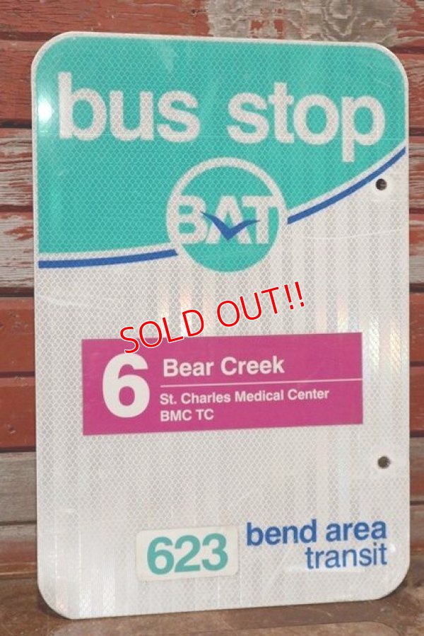 画像1: dp-200415-02 Road Sign "bend area transit bus stop"
