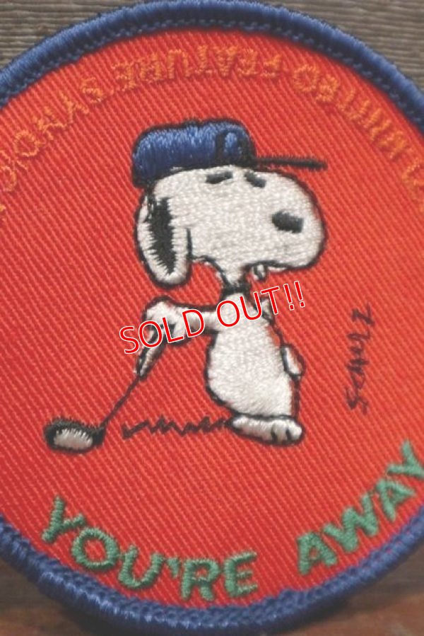 画像3: ct-200501-01 Snoopy / 1970's Patch "GOLF YOU'RE AWAY" 