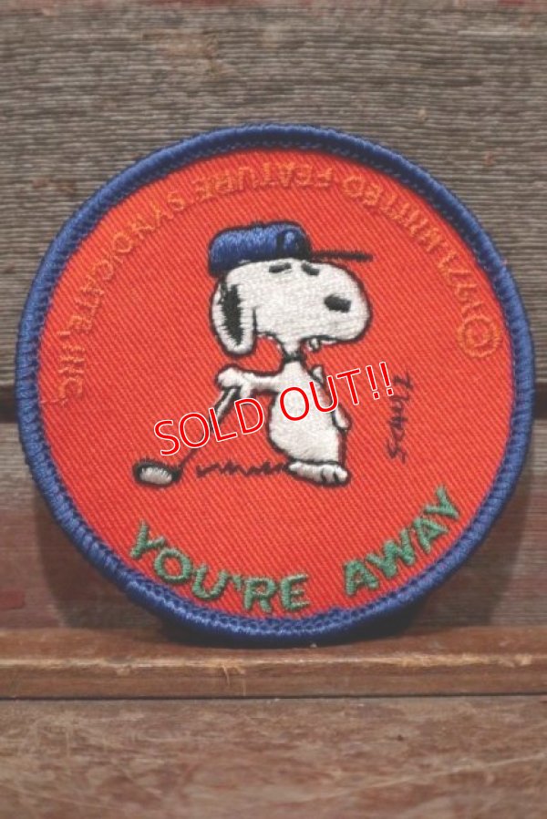 画像1: ct-200501-01 Snoopy / 1970's Patch "GOLF YOU'RE AWAY" 