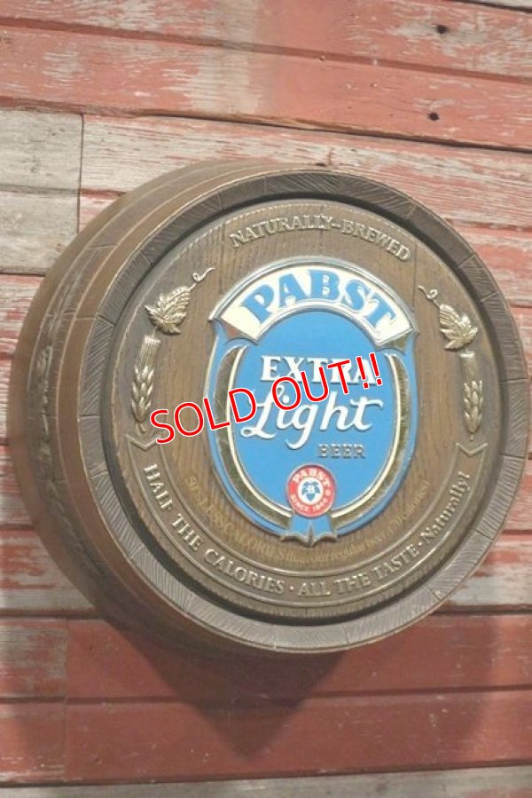 画像1: dp-200601-05 PABST EXTRA Light Beer / 1980's Barrel Display Sign