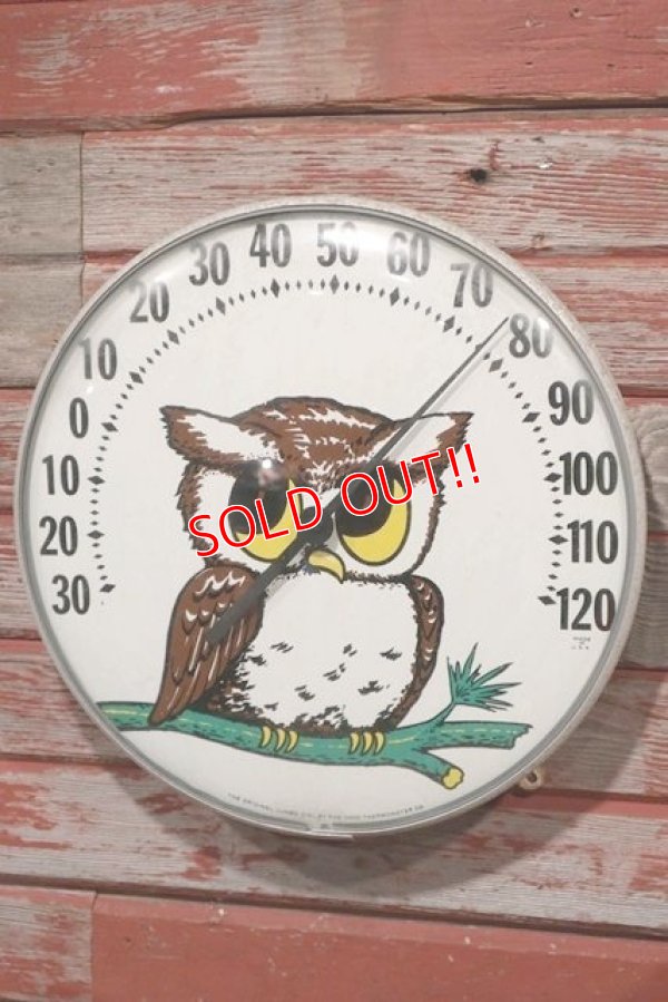 画像1: ct-200601-41 Vintage Owl Thermometer