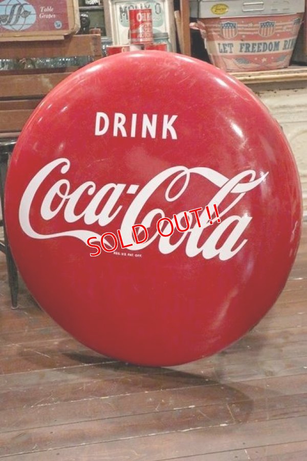 画像1: dp-200610-01 Coca Cola / 1950's-1960's Large Button Sign