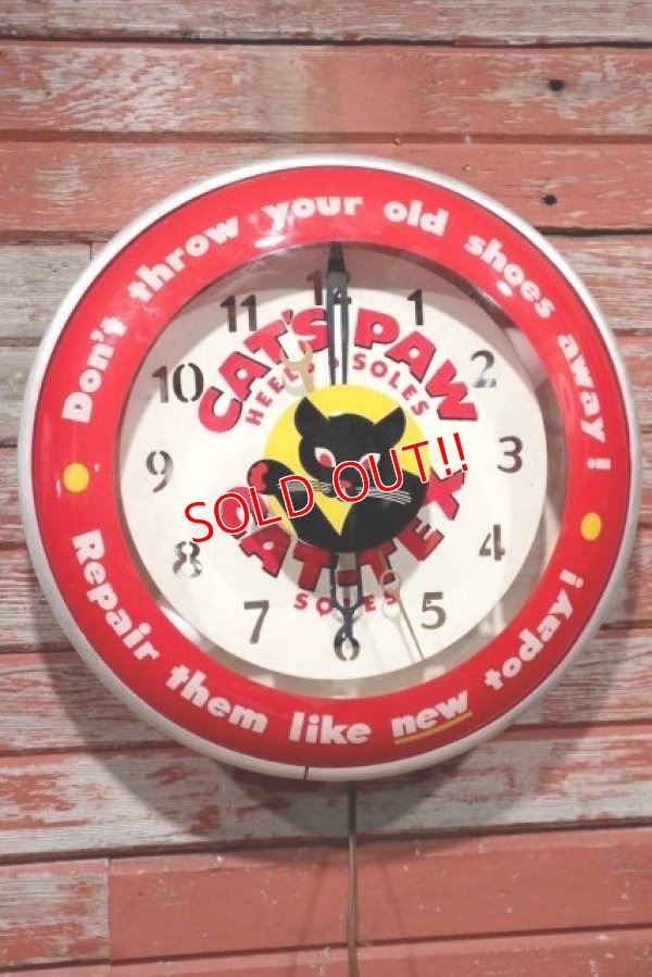 画像3: dp-200601-17 CAT'S PAW / 1940's-1950's Light-Up Wall Clock