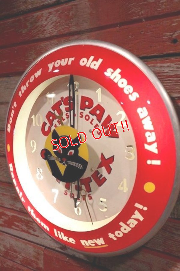 画像2: dp-200601-17 CAT'S PAW / 1940's-1950's Light-Up Wall Clock