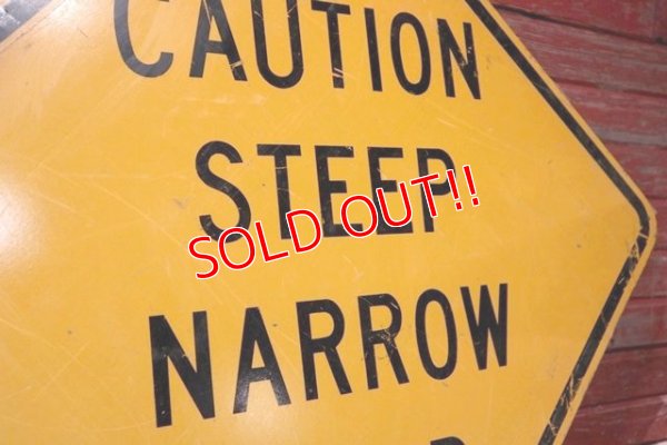 画像3: dp-200701-16 Road sign "Caution Steep Narrow Road Road"